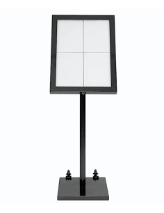 BLACK STAR ESPOSITORE A LED 4XA4 VETRO/METALLO NERO MM.460X410X1360H