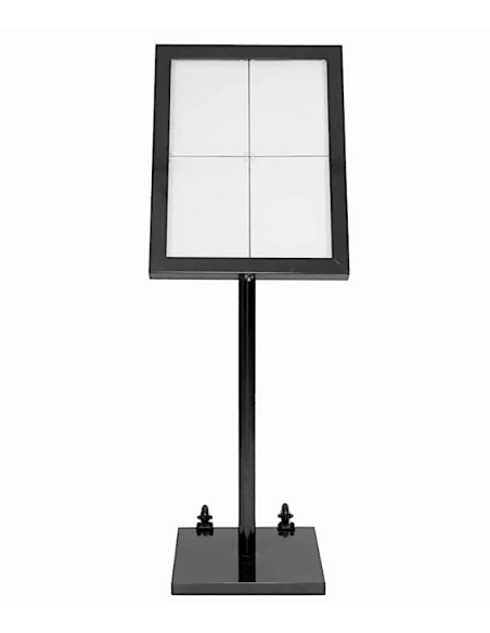 ACCESSORI: vendita online ESPOSITORE MENU BLACK STAR SECURIT A LED 4 SPAZI A4 IN VETRO E METALLO NERO in offerta