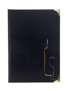 MENÃ: vendita online PORTAMENU' CARTA VINI BASIC SECURIT A4 NERO 31,5 X 24 IN PVC in offerta