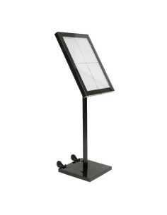 ACCESSORI: vendita online ESPOSITORE MENU BLACK STAR SECURIT A LED 4 SPAZI A4 IN VETRO E METALLO NERO in offerta 2