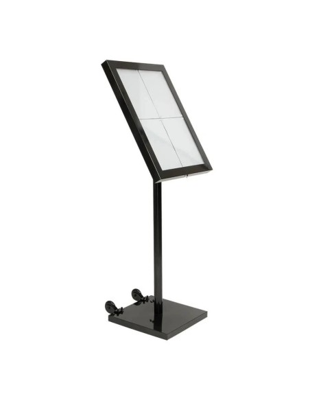 ACCESSORI: vendita online ESPOSITORE MENU BLACK STAR SECURIT A LED 4 SPAZI A4 IN VETRO E METALLO NERO in offerta