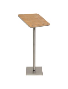 ACCESSORI: vendita online LEGGIO PORTAMENU' A COLONNA SECURIT CON BASE LEGNO E ACCIAIO INOX 115 X 54 CM in offerta