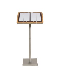 ACCESSORI: vendita online LEGGIO PORTAMENU' A COLONNA SECURIT CON BASE LEGNO E ACCIAIO INOX 115 X 54 CM in offerta 2