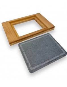 PIASTRE COTTURA PIETRA: vendita online PIASTRA PIETRA LAVICA 20 X 25 CM SUPPORTO LEGNO DI FAGGIO MASSELLO 40 X 29 X 3,5 CM in... 2