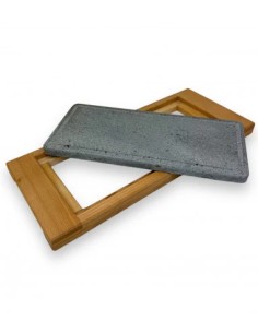 PIASTRE COTTURA PIETRA: vendita online PIASTRA PIETRA LAVICA 40 X 25 CM SUPPORTO IN LEGNO DI FAGGIO MASSELLO 57 X 29 X 3 CM i... 2