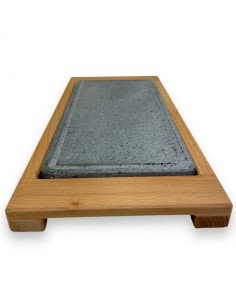 PIASTRE COTTURA PIETRA: vendita online PIASTRA PIETRA LAVICA 40 X 25 CM SUPPORTO IN LEGNO DI FAGGIO MASSELLO 57 X 29 X 3 CM i...