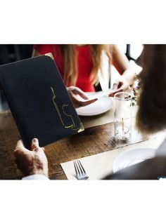 MENÃ: vendita online PORTAMENU' CARTA VINI BASIC SECURIT A4 NERO 31,5 X 24 IN PVC in offerta 2