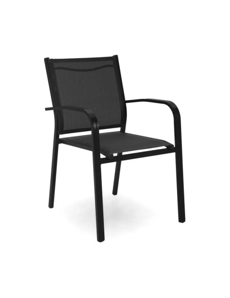 OUTLET: vendita online POLTRONA SULLIVAN ANTRACITE CM.61X56X84H ALLUMINIO IMPILABILE in offerta