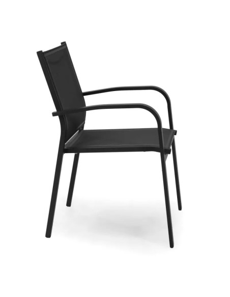 OUTLET: vendita online POLTRONA SULLIVAN ANTRACITE CM.61X56X84H ALLUMINIO IMPILABILE in offerta