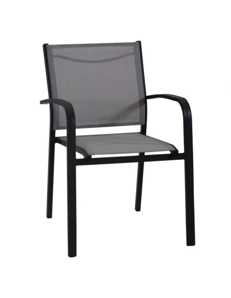 OUTLET: vendita online POLTRONA SULLIVAN ANTRACITE CM.61X56X84H ALLUMINIO IMPILABILE in offerta