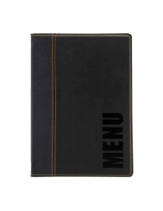 MENÃ: vendita online PORTAMENU TRENDY NERO SECURIT A4 34 X 24,6 CM IN SIMILPELLE in offerta