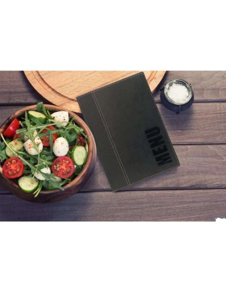 MENÃ: vendita online PORTAMENU TRENDY NERO SECURIT A4 34 X 24,6 CM IN SIMILPELLE in offerta