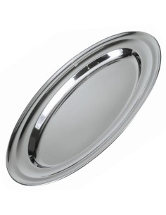VASSOIO OVALE PORTATA CM.35 CON BORDI ACCIAIO INOX