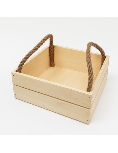 CESTINI PANE: vendita online CASSETTA PANE CON CORDE 18 X 18 X ALTEZZA 7 CM IN LEGNO DI PIOPPO in offerta