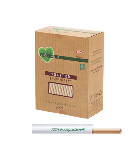 ACCESSORI: vendita online CONFEZIONE 250 CANNUCCE BIO CARTA CM.7X21 IMBUSTATE SINGOLARMENTE in offerta