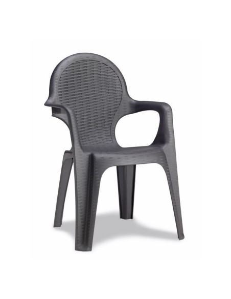 SEDIE-POLTRONE: vendita online POLTRONA MONOBLOCCO INTRECCIATA ANTRACITE IN RESINA in offerta