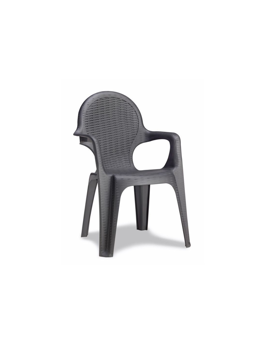 SEDIE-POLTRONE: vendita online POLTRONA MONOBLOCCO INTRECCIATA ANTRACITE IN RESINA in offerta