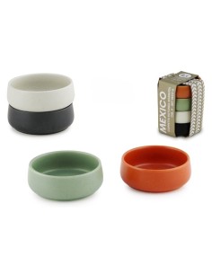 INSALATIERE-CIOTOLE-COPPETTE: vendita online COPPETTA TONDA BOMBATA MEXICO CONF. 4 CM.9 COLORI ASSORTITI in offerta