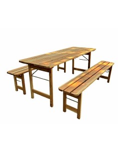 SET BIRRERIA CM.70X200 LEGNO MASSELLO DI DOUGLAS PANCA CM.32X200