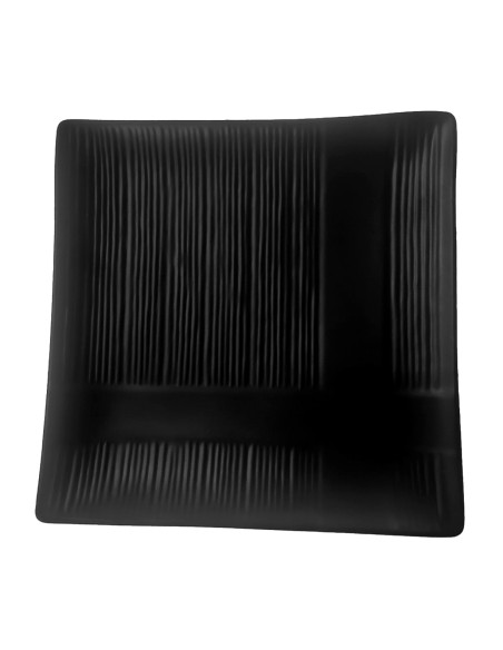 PIATTO QUADRO CM.25X25 ORGANIC IN MELAMINA NERO su Popolo Hotellerie