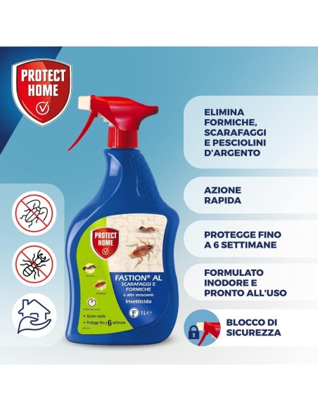 INSETTICIDI: vendita online INSETTICIDA FASTION AL 1 LITRO PROTECT HOME SCARAFAGGI E FORMICHE in offerta
