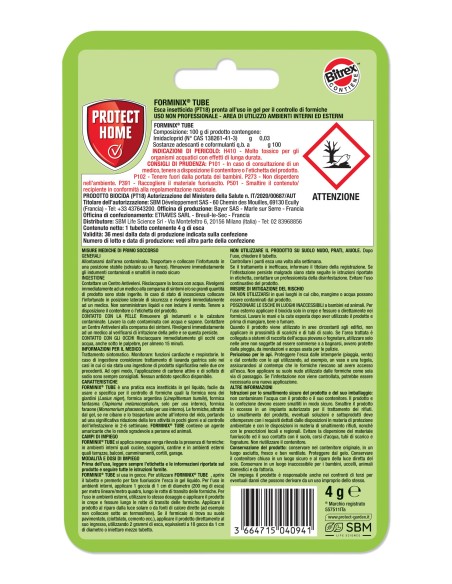 INSETTICIDI: vendita online GEL INSETTICIDA FORMICHE FORMINIX 4 GRAMMI PROTECT HOME in offerta