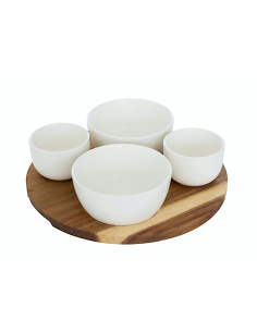 ELEGANCE SET APERITIVO 4 CIOTOLE CON SUPPORTO 207291