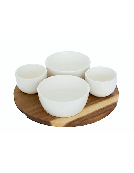 ELEGANCE SET APERITIVO 4 CIOTOLE CON SUPPORTO 207291