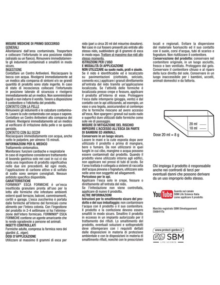 INSETTICIDI: vendita online ESCA FORMICHE IN GRANULI FORMINIX PROTECT HOME 500 GRAMMI CON MISURINO in offerta