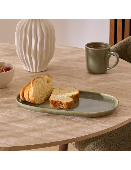PIATTI: vendita online PIATTO OVALE 30 X 18 CM TERRE VERDE KAKI SECRET DE GOURMET IN PORCELLANA in offerta