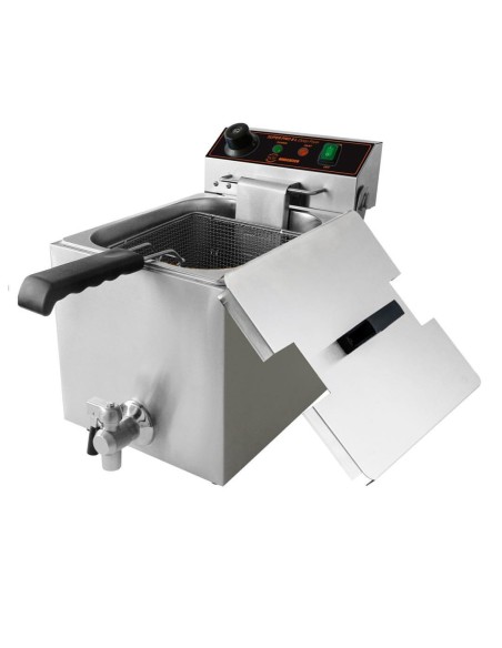FRIGGITRICI: vendita online FRIGGITRICE RS622 HORECATECH 8 LITRI CON RUBINETTO 3300W 28 X 49 X ALTEZZA 38,5 CM in offerta