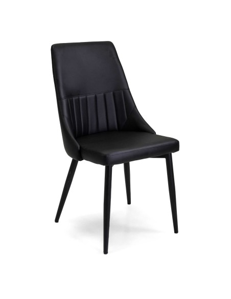 OLIVER SEDIA ECOPELLE H.48CM NERO STRUTTURA NERO