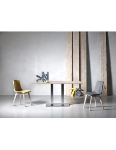 BASI TAVOLO: vendita online BASE TAVOLO DOPPIA COLONNA TIFFANY 75 X 40 CM ALTEZZA 73 CM IN ACCIAIO SATINATO SCAB in offerta 2