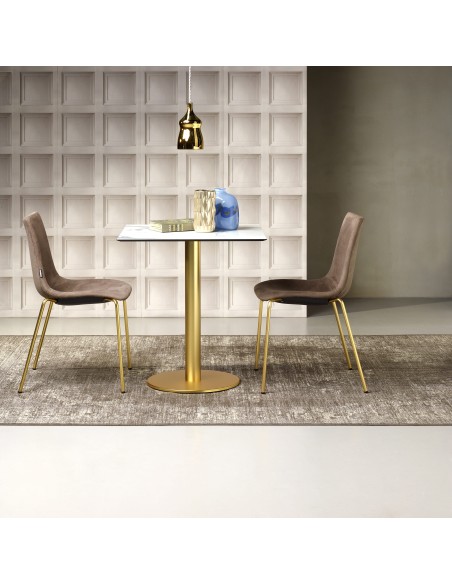 BASI TAVOLO: vendita online BASE TAVOLO TONDA TIFFANY ALTEZZA 73 CM IN ACCIAIO EFFETTO OTTONE SATINATO SCAB in offerta