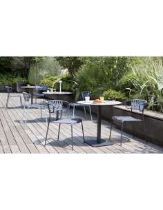 BASI TAVOLO: vendita online BASE TAVOLO TIFFANY 50 X 50 CM ALTEZZA 73 CM NERO IN ACCIAIO SCAB in offerta 2