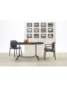 BASI TAVOLO: vendita online BASE TAVOLO DOPPIO FISSO TRIPE' ALTEZZA 73 CM VERNICIATO NERO SCAB in offerta 2
