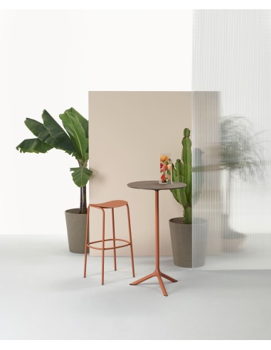 BASI TAVOLO: vendita online BASE TAVOLO ALTO RIBALTABILE TRIPE' SCAB ALTEZZA 109 CM TERRACOTTA ZINCATO IN ACCIAIO in offerta