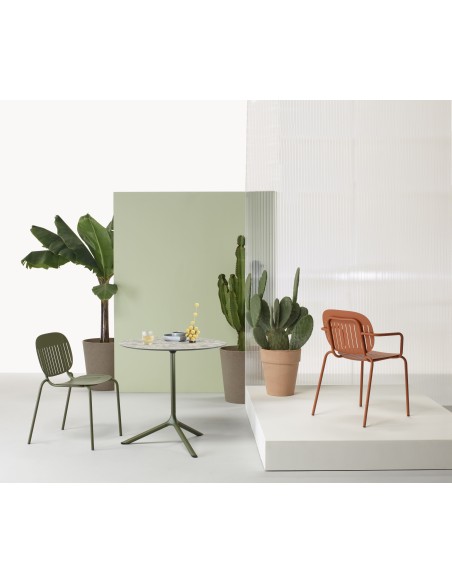 BASI TAVOLO: vendita online BASE TAVOLO FISSO TRIPE' MAXI SCAB ALTEZZA 73 CM VERDE OLIVA IN ACCIAIO in offerta