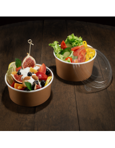 CONTENITORI PER ASPORTO: vendita online SET 24 INSALATIERE TAKE AWAY 1000 ML Ø 15 ALTEZZA 7,5 CM IN CARTA HAVANA LEONE in off... 2