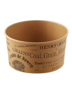 CONTENITORI PER ASPORTO: vendita online SET 24 INSALATIERE TAKE AWAY VINTAGE 1000 ML Ø 15 ALTEZZA 7,5 CM IN CARTA HAVANA LEON...