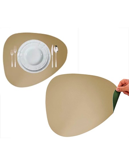 TOVAGLIETTA SIMILPELLE CM.45X37 TORTORA/VERDE