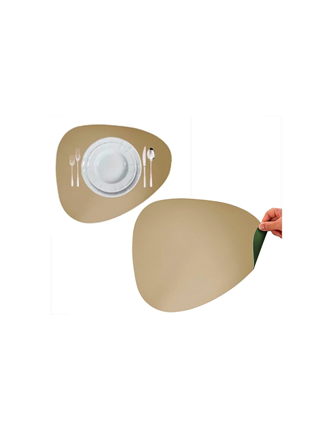 TOVAGLIETTE-RUNNER-SOTTOBICCHIERI: vendita online TOVAGLIETTA SIMILPELLE 45 X 37 CM TORTORA E VERDE AR.CA. in offerta