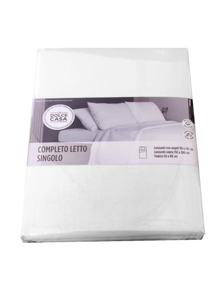 COMPLETO LETTO SINGOLO BIANCO
