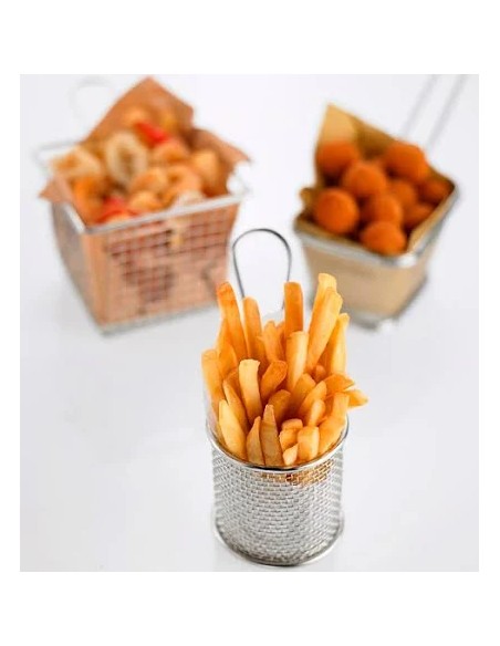 FINGER FOOD ACCIAIO: vendita online MINI CESTELLO IN ACCIAIO Ø 9 CM LEONE in offerta