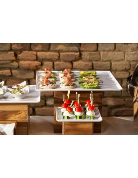 VASSOI-TAGLIERI: vendita online VASSOIO OVALE SNOW IN MELAMINA BIANCO 65 X 45 CM LEONE in offerta