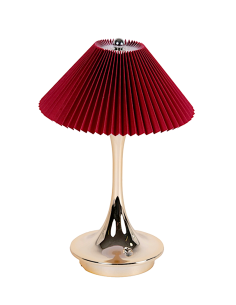 LAMPADE DA TAVOLO: vendita online LAMPADA DA TAVOLO BURGUNDY-ORO Ø 16 CM ALTEZZA 25 CM IN PVC PLATHEA in offerta