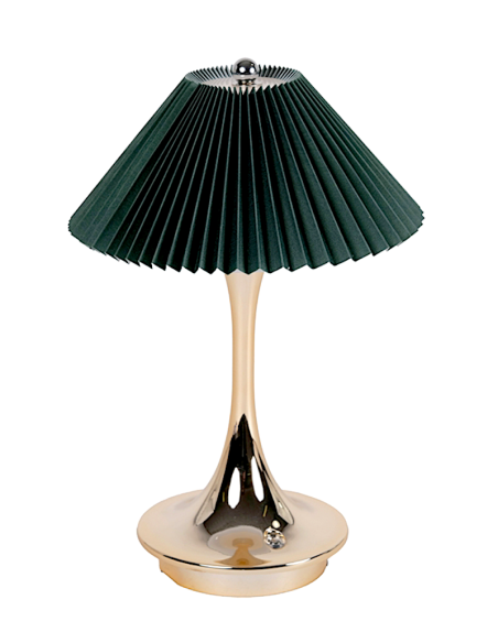 LAMPADE DA TAVOLO: vendita online LAMPADA DA TAVOLO VERDE-ORO Ø 16 CM ALTEZZA 25 CM IN PVC PLATHEA in offerta