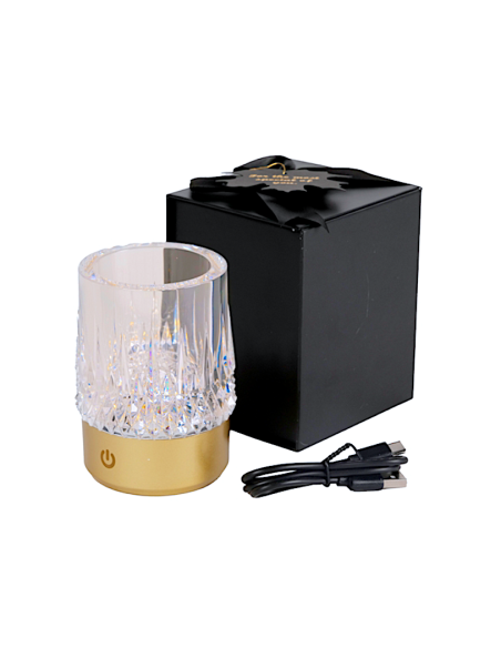 LAMPADE DA TAVOLO: vendita online LAMPADA VASETTO LED IN ACRILICO Ø 7 CM X ALTEZZA 10,5 CM PLATHEA in offerta