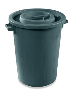BIDONE LT.50 CON COPERCHIO NERO