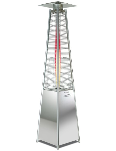 STUFE E RISCALDATORI: vendita online STUFA A PIRAMIDE GAS GPL ALTEZZA 220 CM DA ESTERNO IN ACCIAIO INOX JOHNSON in offerta